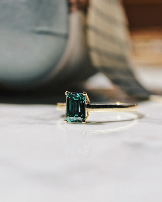 Green Stone Golden Ring 💚✨