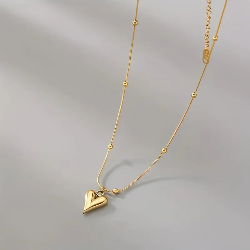 Golden Heart Bead Pendant 💛✨