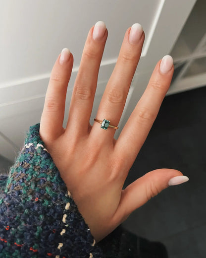 Green Stone Golden Ring 💚✨