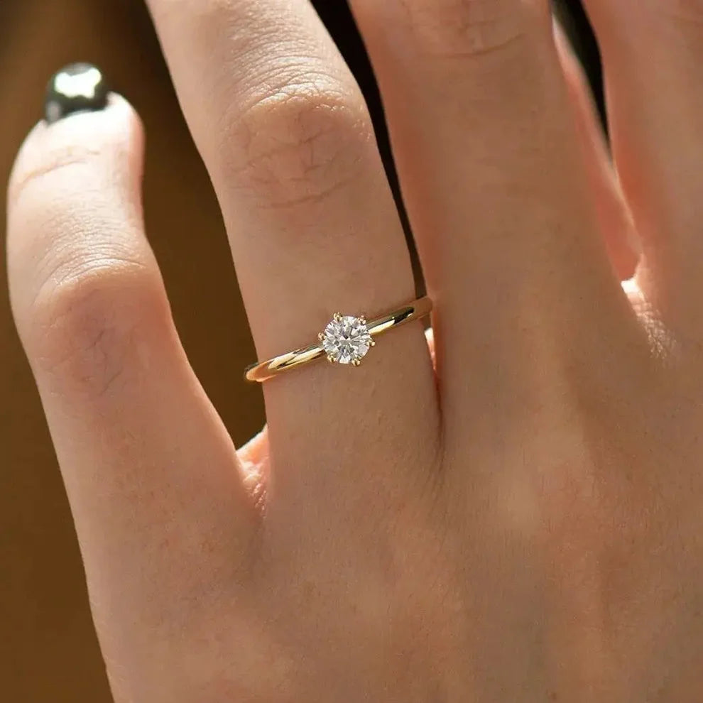 Golden Solitaire Ring 💍✨