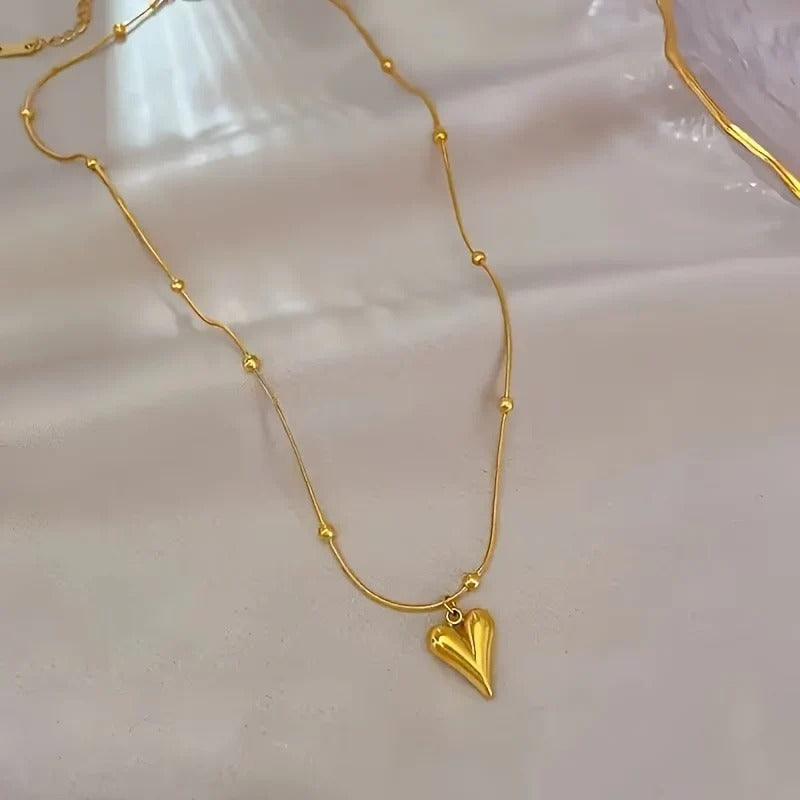 Golden Heart Bead Pendant 💛✨