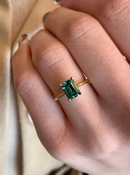 Green Stone Golden Ring 💚✨