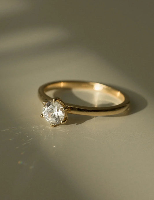 Golden Solitaire Ring 💍✨