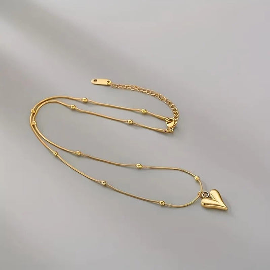 Golden Heart Bead Pendant 💛✨